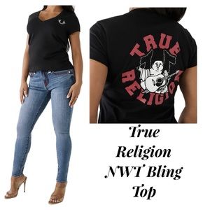 True Religion Buddha Bling New With Tags V-Neck Shirt